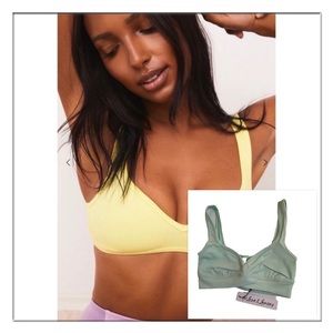 For Love & Lemons Pastel Lime Gemma Lounge Bra, Size M, NWT